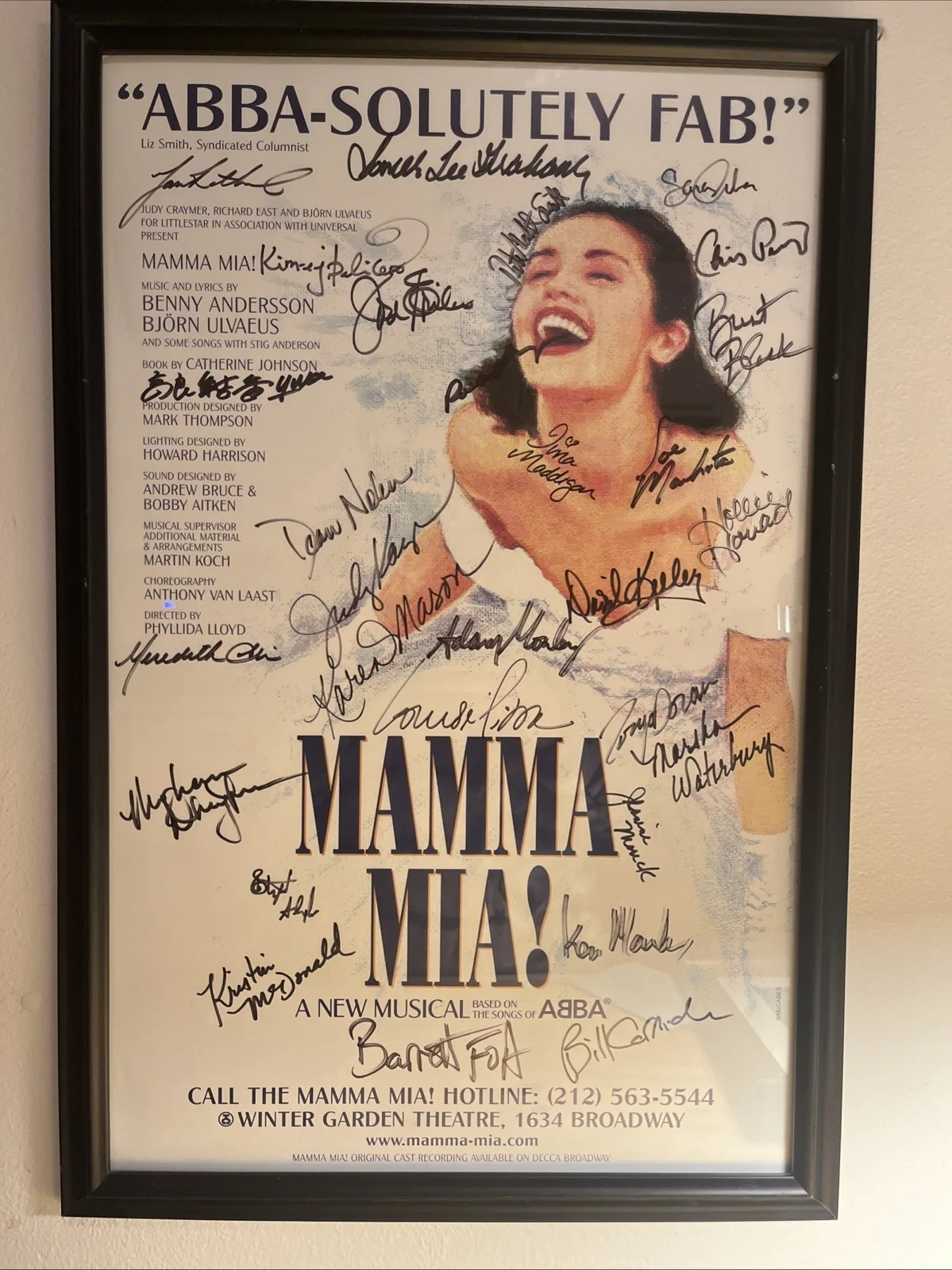 Vintage Mamma Mia! Original Signed Theater Poster 16”x 24”, image 2