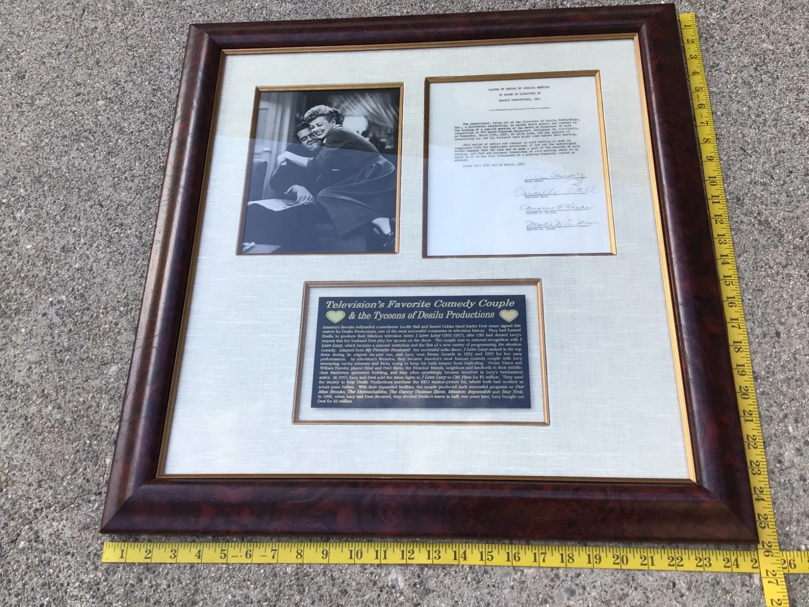 Lucille Ball, Desi Arnaz — RARE Vintage ‘54 I LOVE LUCY Document signed DESI ARNAZ & LUCILLE BALL Autograph, image 2