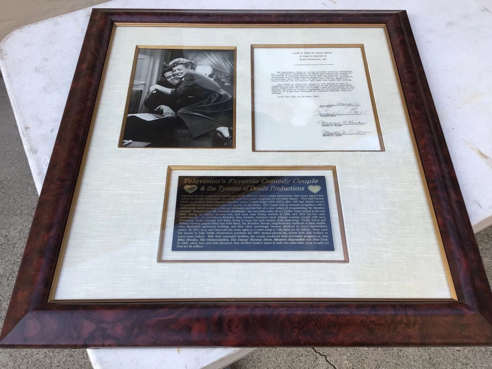 Lucille Ball, Desi Arnaz — RARE Vintage ‘54 I LOVE LUCY Document signed DESI ARNAZ & LUCILLE BALL Autograph, image 3
