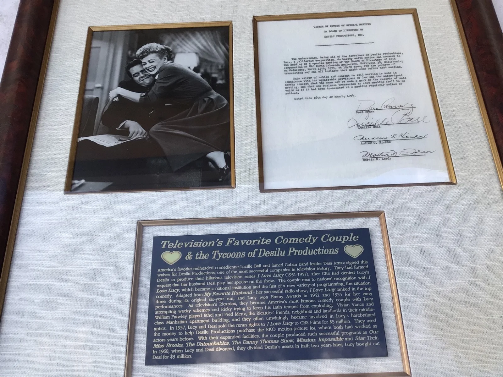 Lucille Ball, Desi Arnaz — RARE Vintage ‘54 I LOVE LUCY Document signed DESI ARNAZ & LUCILLE BALL Autograph, image 4