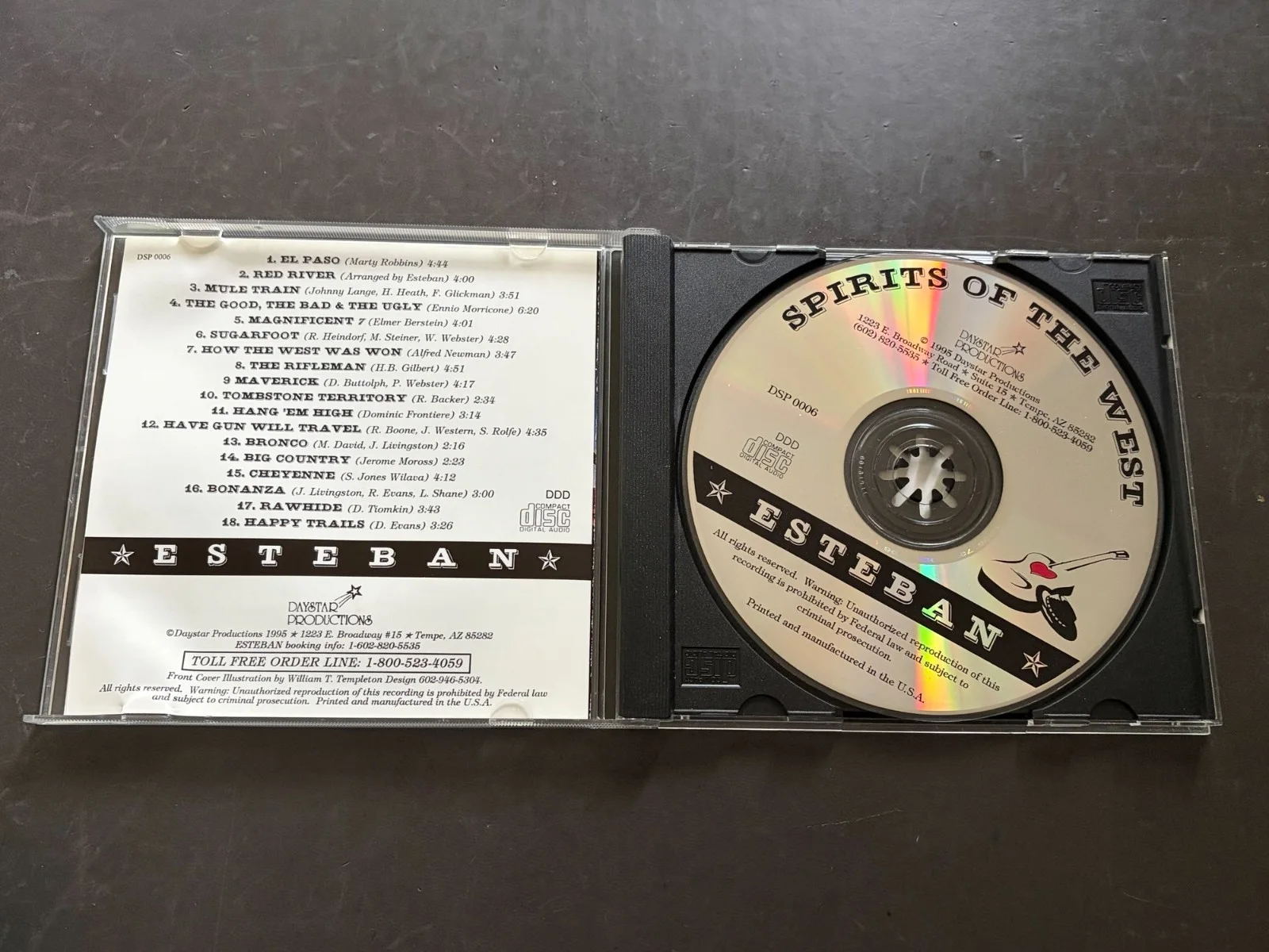 SIGNED !! CD Spirits of the West by Esteban 1995 VG!, image 3