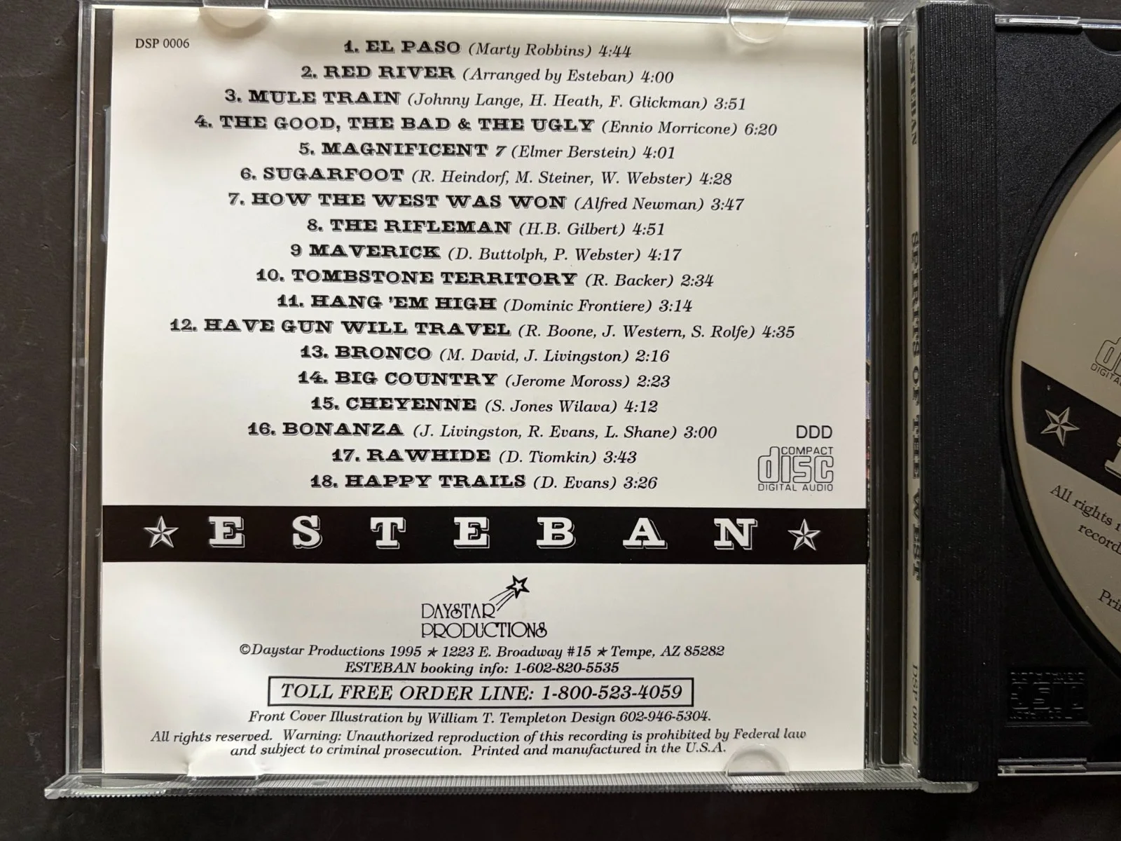 SIGNED !! CD Spirits of the West by Esteban 1995 VG!, image 4