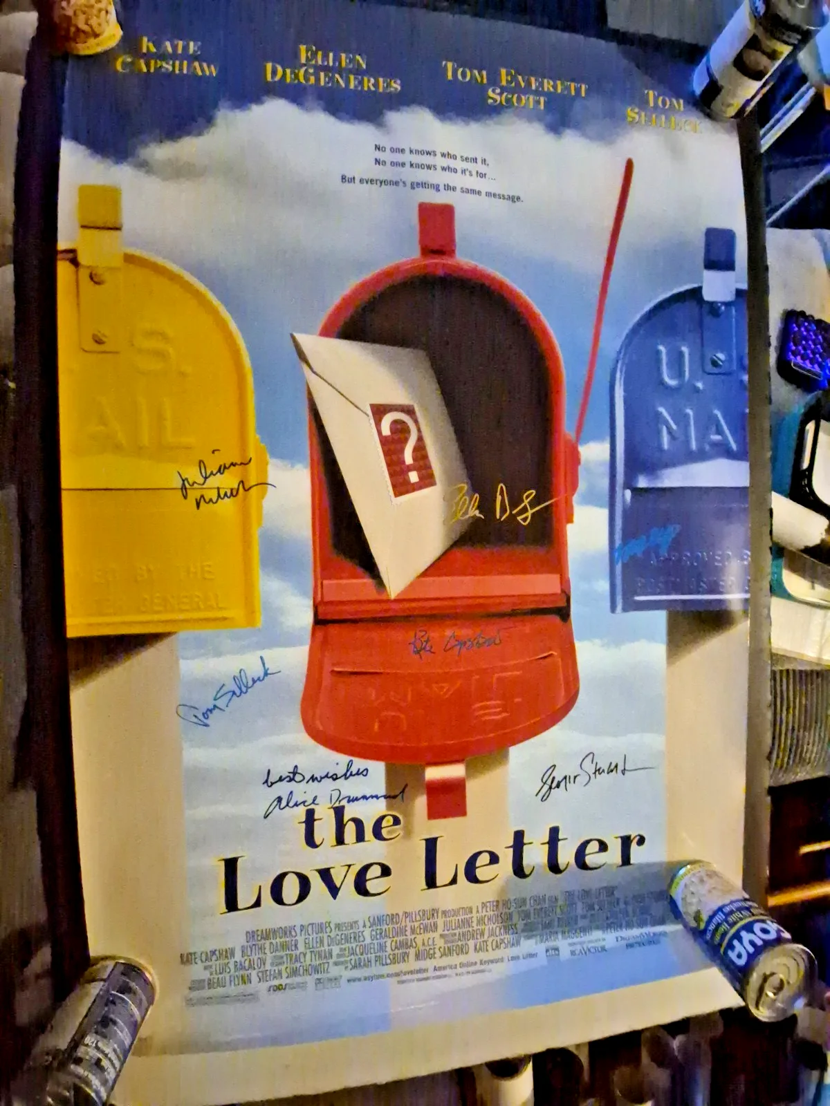 SEE BELOW — THE LOVE LETTER - CAST SIGNED , 1-SHEET MOVIE POSTER W/COA ekim