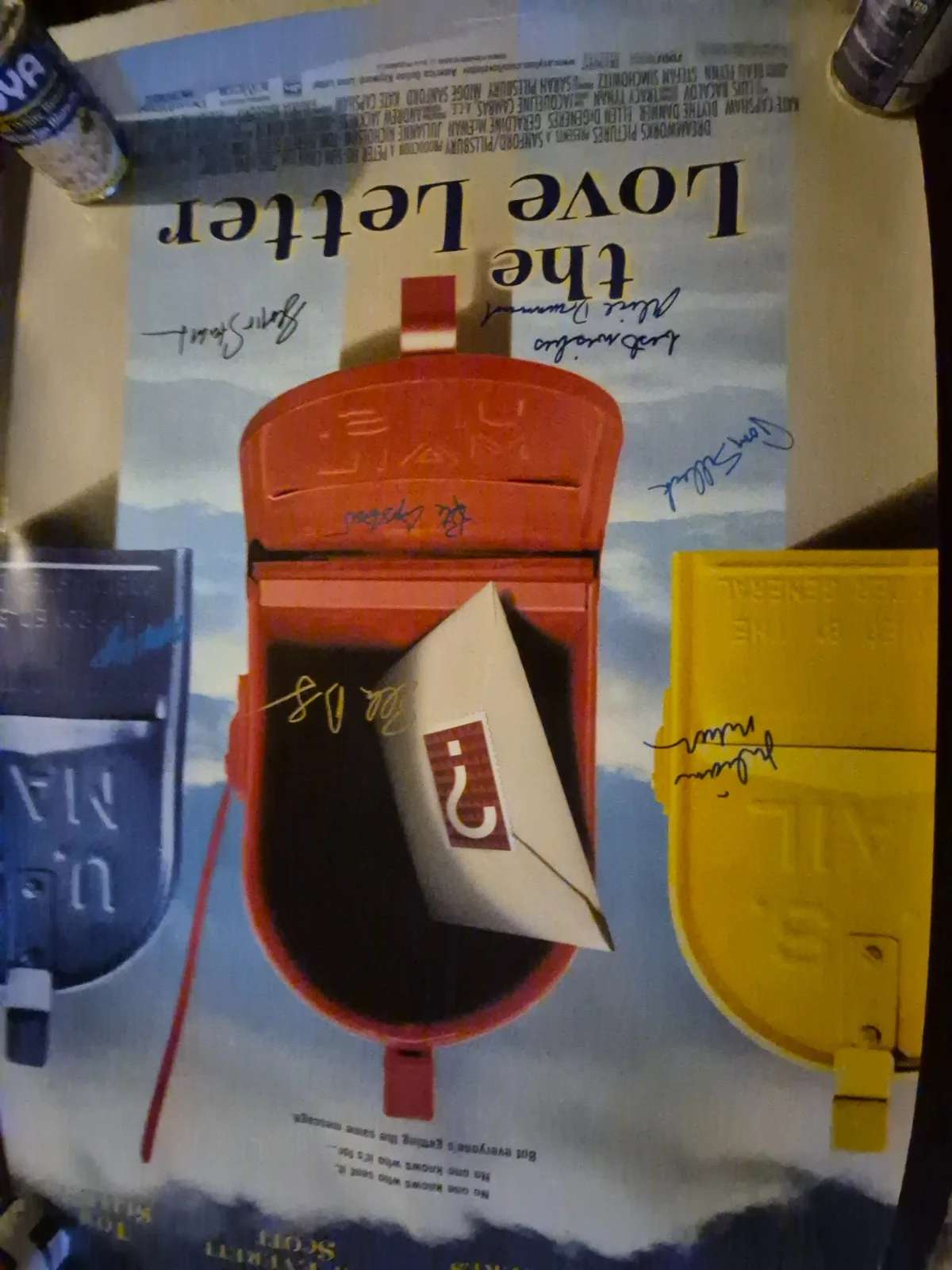 SEE BELOW — THE LOVE LETTER - CAST SIGNED , 1-SHEET MOVIE POSTER W/COA ekim, изображение 2