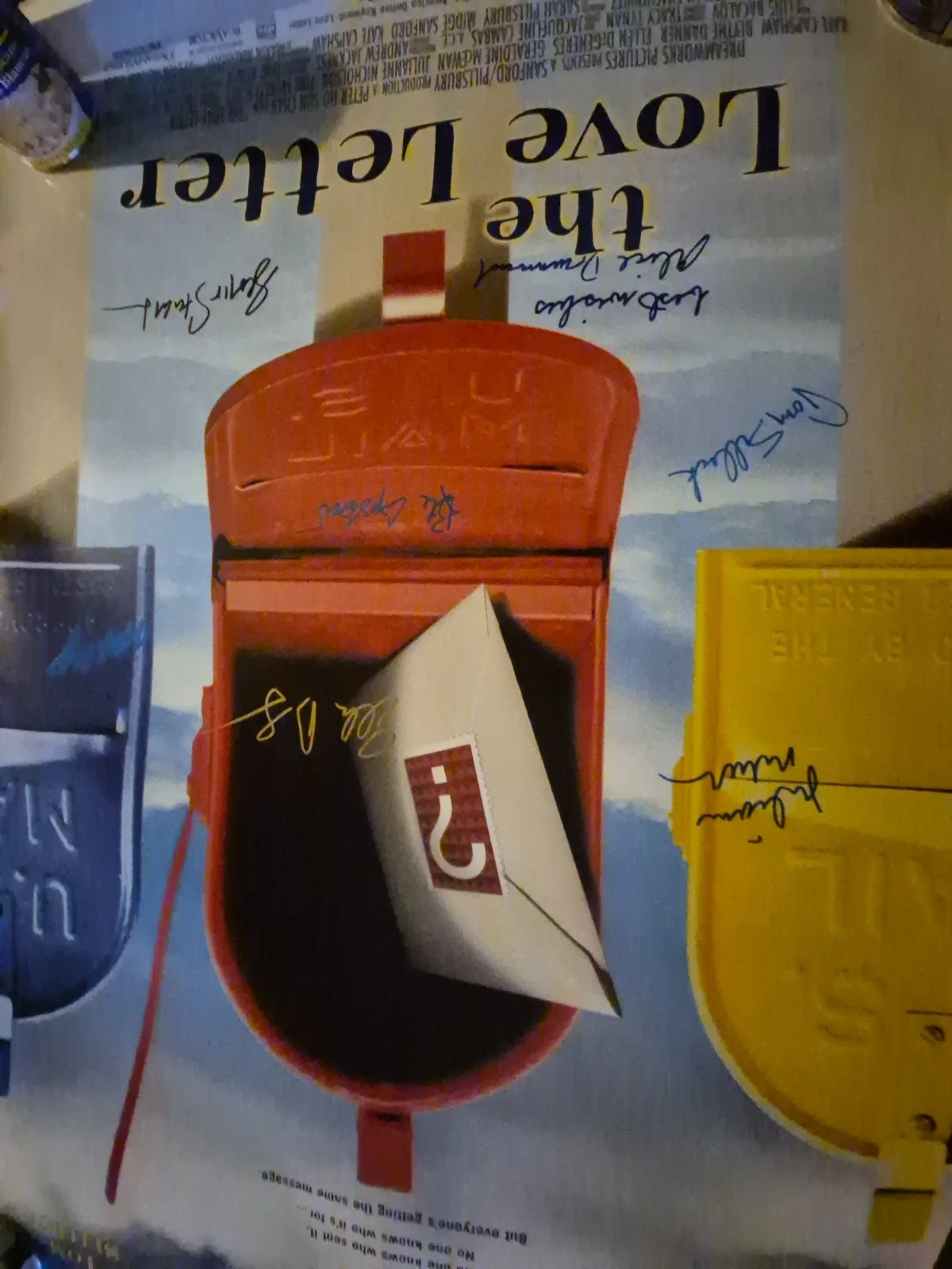 SEE BELOW — THE LOVE LETTER - CAST SIGNED , 1-SHEET MOVIE POSTER W/COA ekim, изображение 3