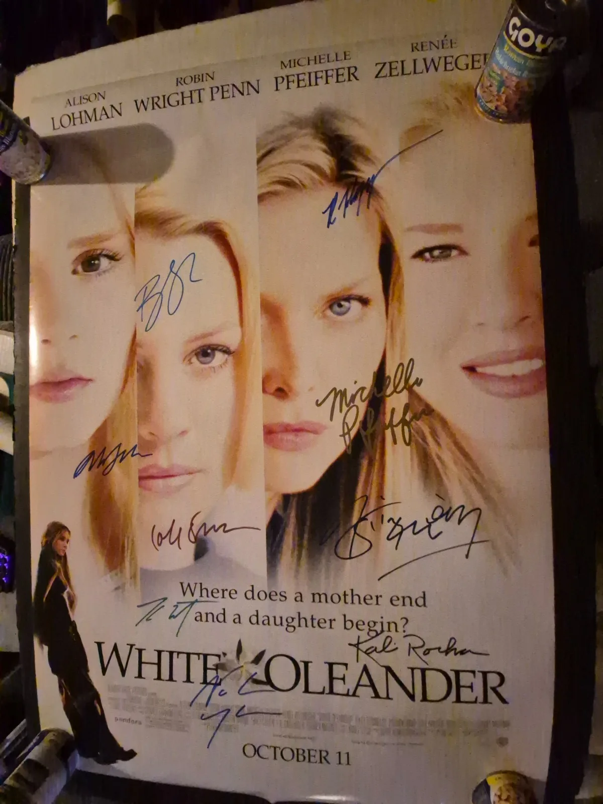 SEE BELOW — WHITE OLEANDER CAST SIGNED , 1-SHEET MOVIE POSTER WITH COA ekim
