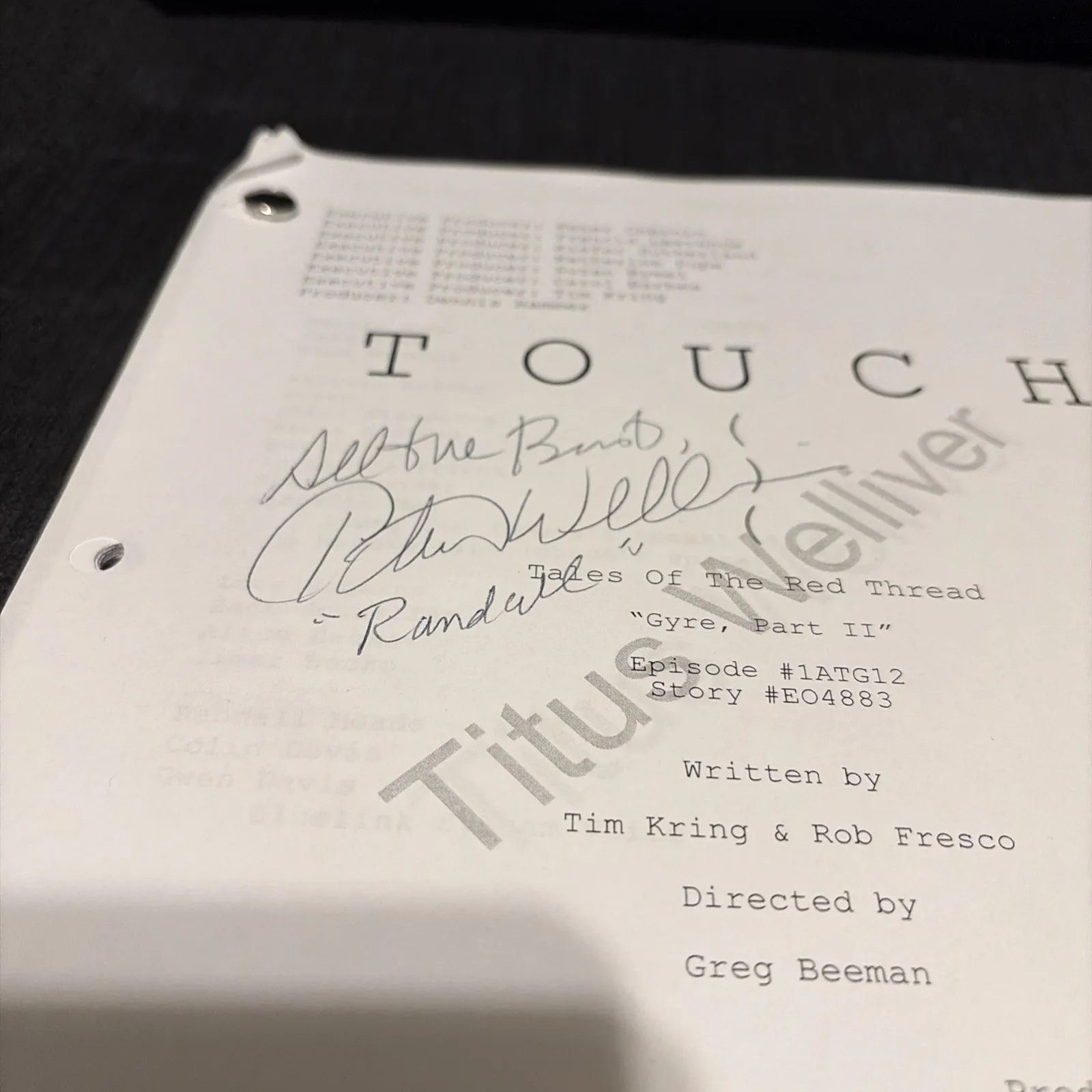 Titus Welliver — Titus Welliver Signed Touch Full Script Authentic Autograph JSA COA, изображение 3