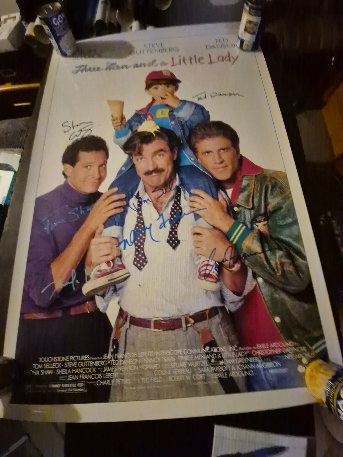 SEE BELOW — two MEN AND A LITTLE LADY CAST SIGNED -1-SHEET MOVIE POSTER-w/COA ekim