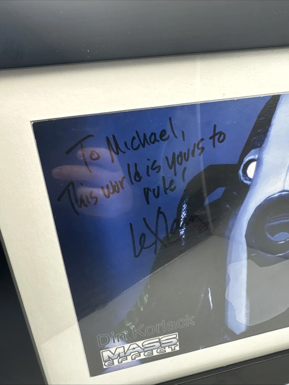 Lex Lang Din Korlack Mass Effect Signed 8.5x11 Print Autograph, image 2