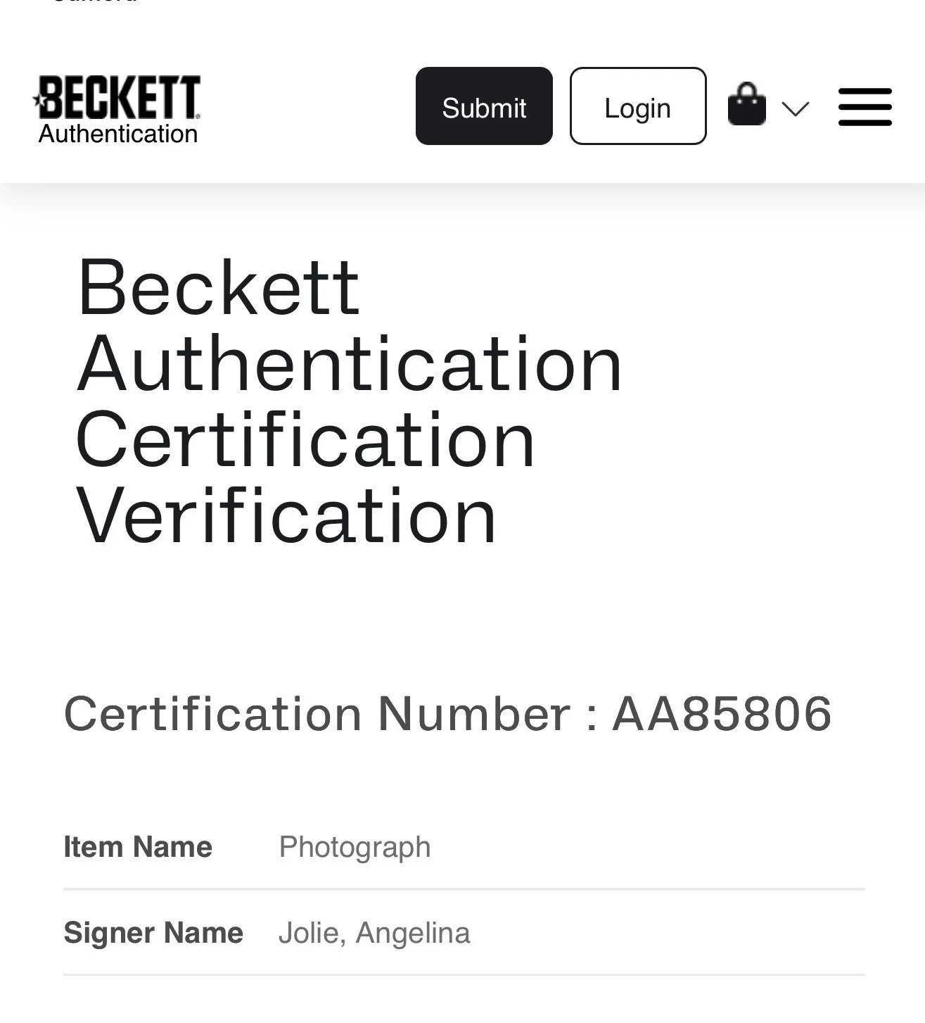 Angelina Jolie Actress Signed 8X10 Photo With Beckett COA, изображение 2
