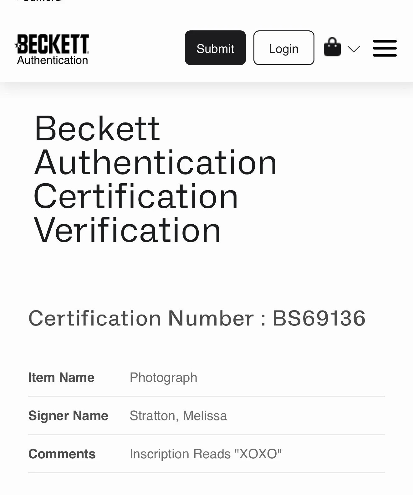 Melissa Stratton Adult Film Star Signed 8X10 Photo With Beckett COA, изображение 2