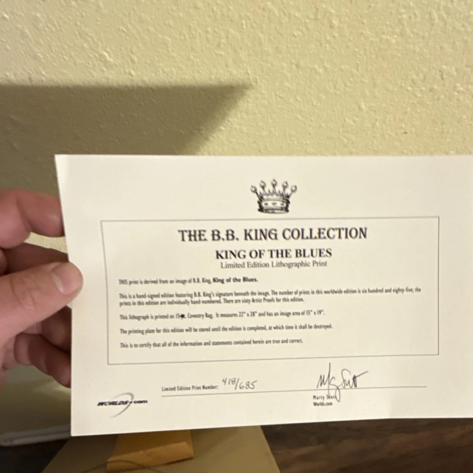 Bb King Autographed Print Verified, image 2