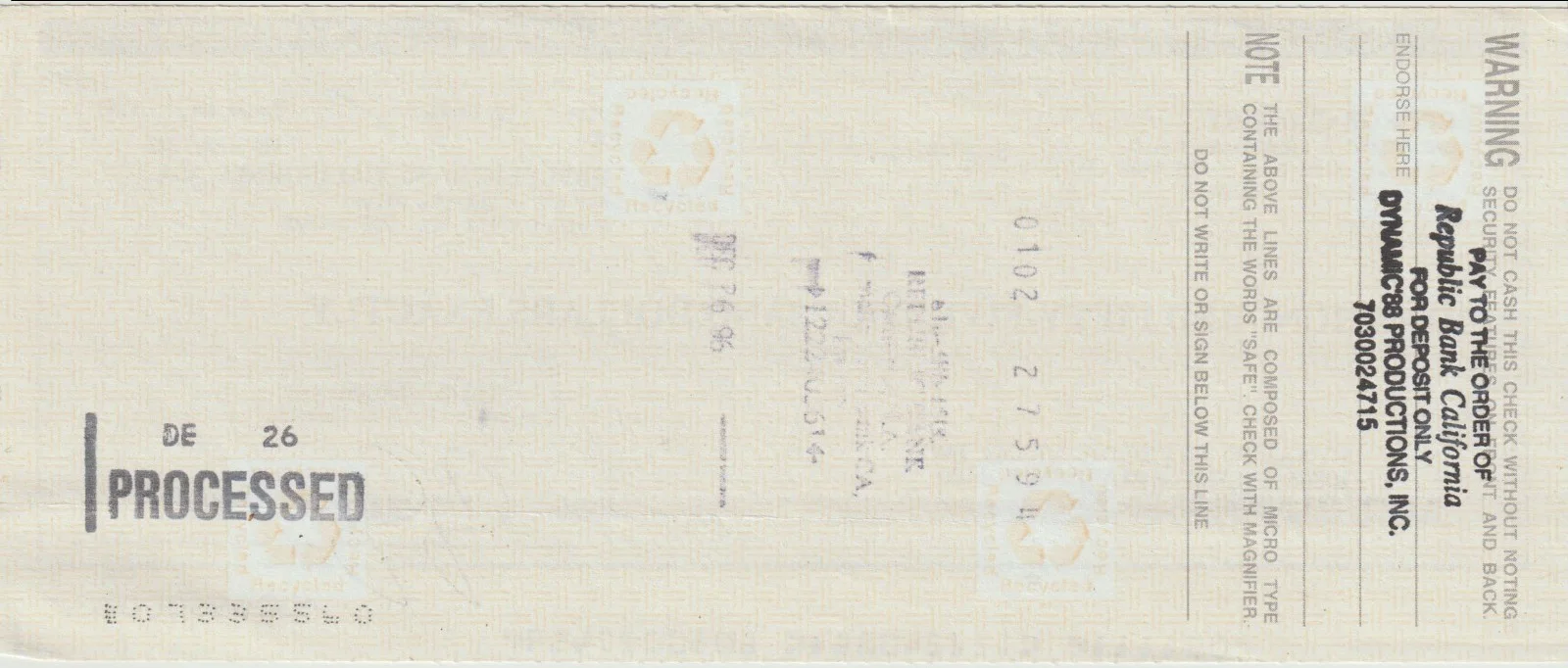 George Clooney — George Clooney HAND SIGNED $155,000 CHECK!!! ER, Ocean's Eleven, Batman & Robin, image 2