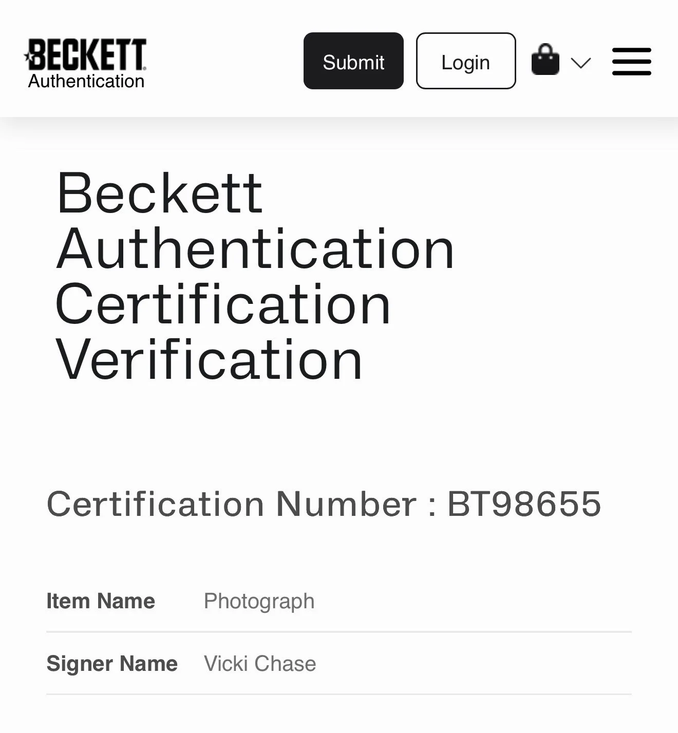 Vicki Chase Adult Star Hand Signed 8x10 Photo With Beckett COA, изображение 2