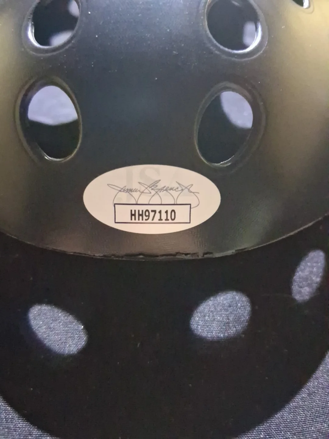 Ari Lehman Signed Jason 1 Black Mask JSA Holo Sticker, image 4