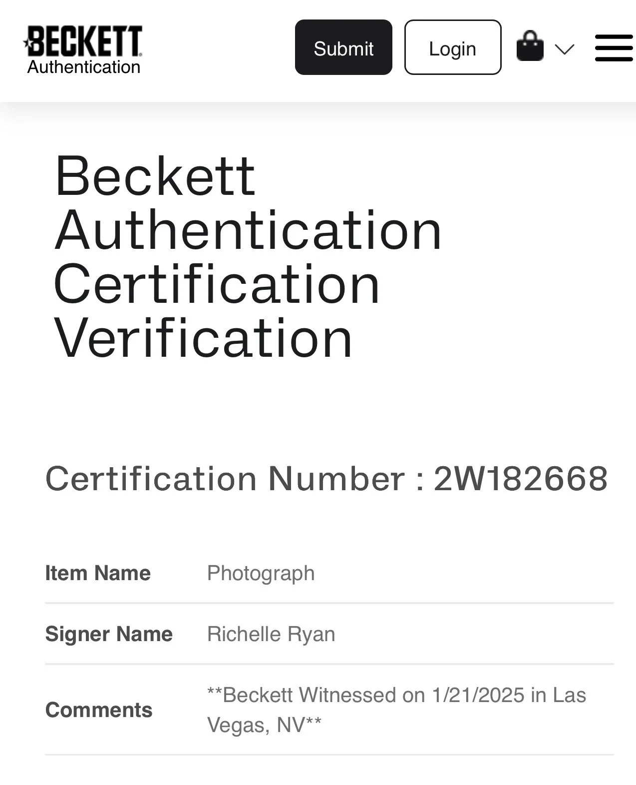 Richelle Ryan Authentic Autograph 8X10 Photo Adult Star Beckett COA, изображение 2