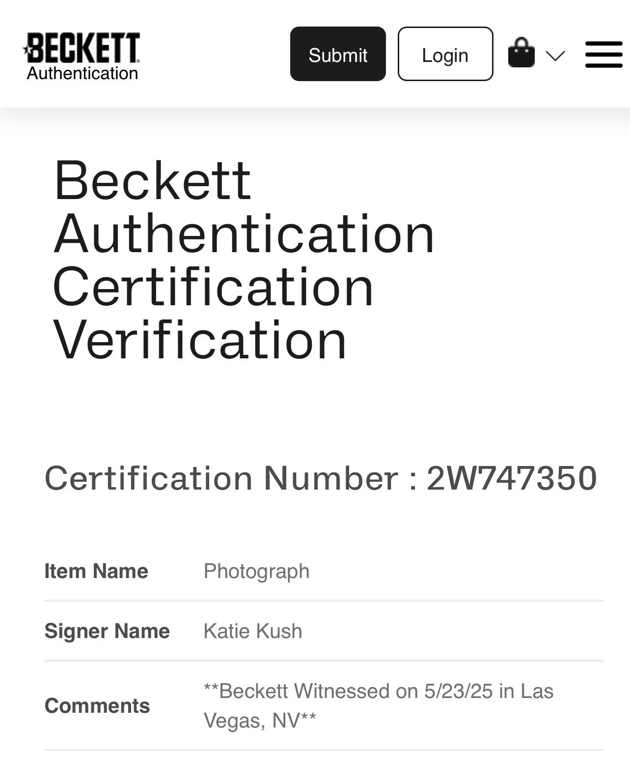 Katie Kush Authentic Autograph 8x10 Photo Beckett Certified, изображение 2