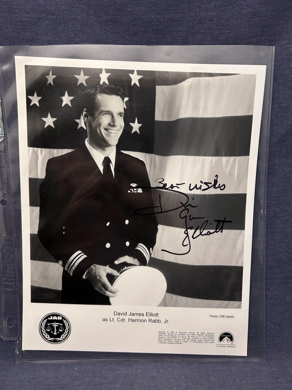 David James Elliott — Signed David James Elliott JAG Harmon Rabb Vintage TV Show Military, image 3