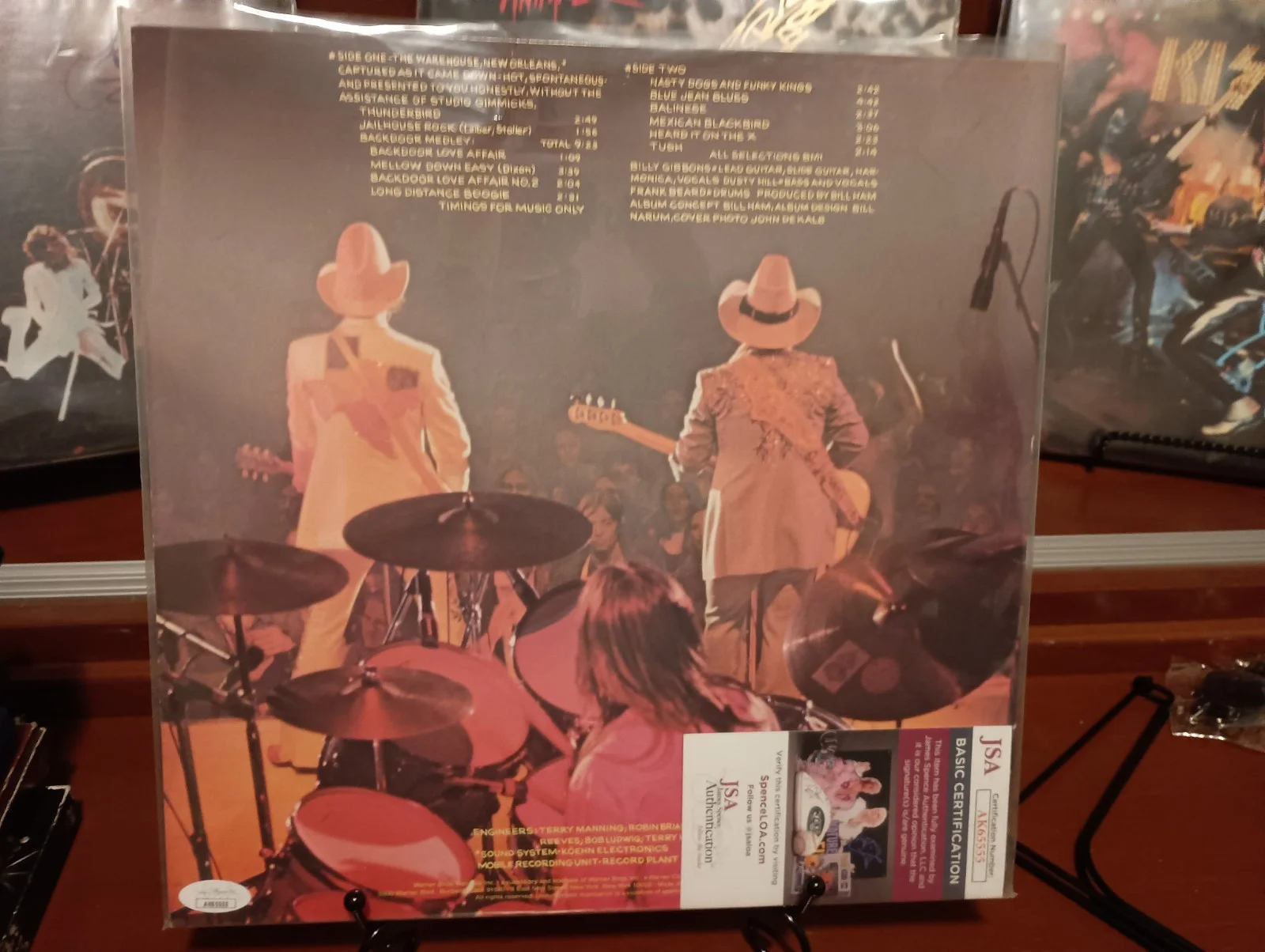 ZZ Top Fandango! Original Signed Vinyl Record JSA Authenticated Music Industry, image 3