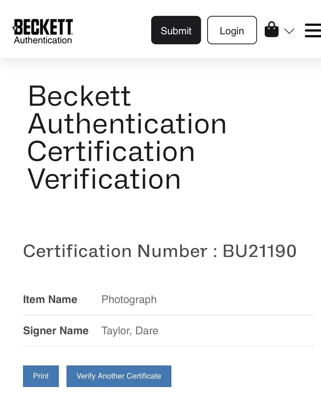 Dare Taylor Adult Entertainment Signed 8X10 Photo With Beckett COA, изображение 2