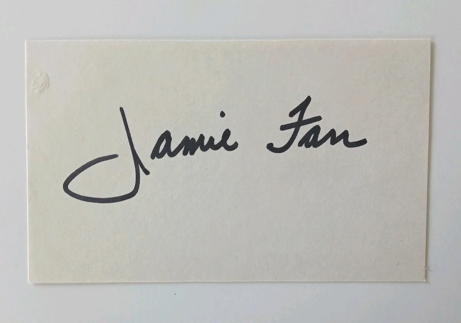 jamie farr — jamie farr signed 3x5 index card corp. max klinger m.a.s.h. defect