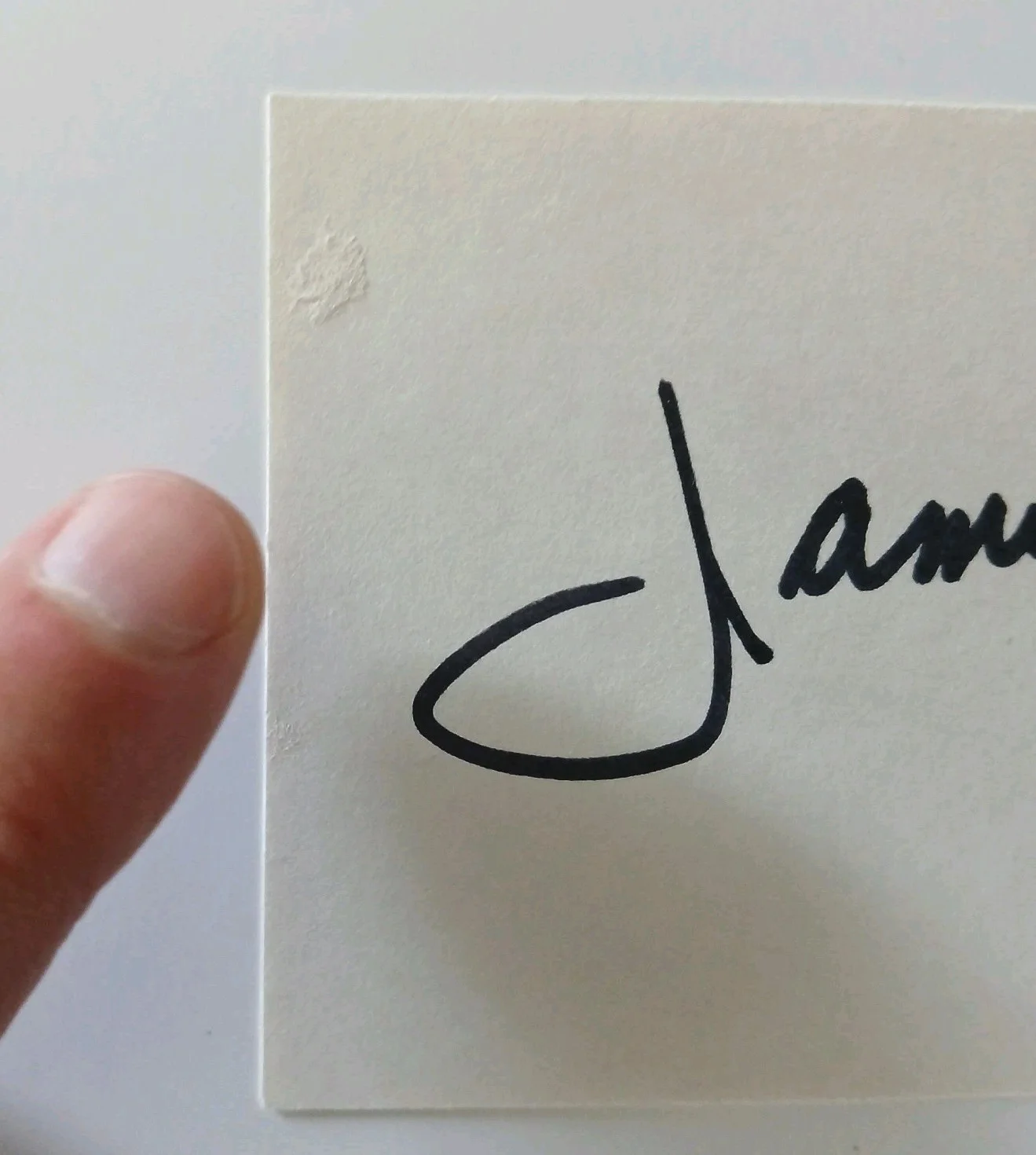 jamie farr — jamie farr signed 3x5 index card corp. max klinger m.a.s.h. defect, image 2