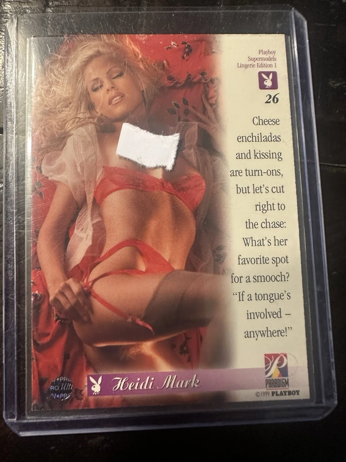 Hot Girl Supermodels Lingerie Autograph Card HEIDI MARK Signed #26 Playmate 1999, изображение 3