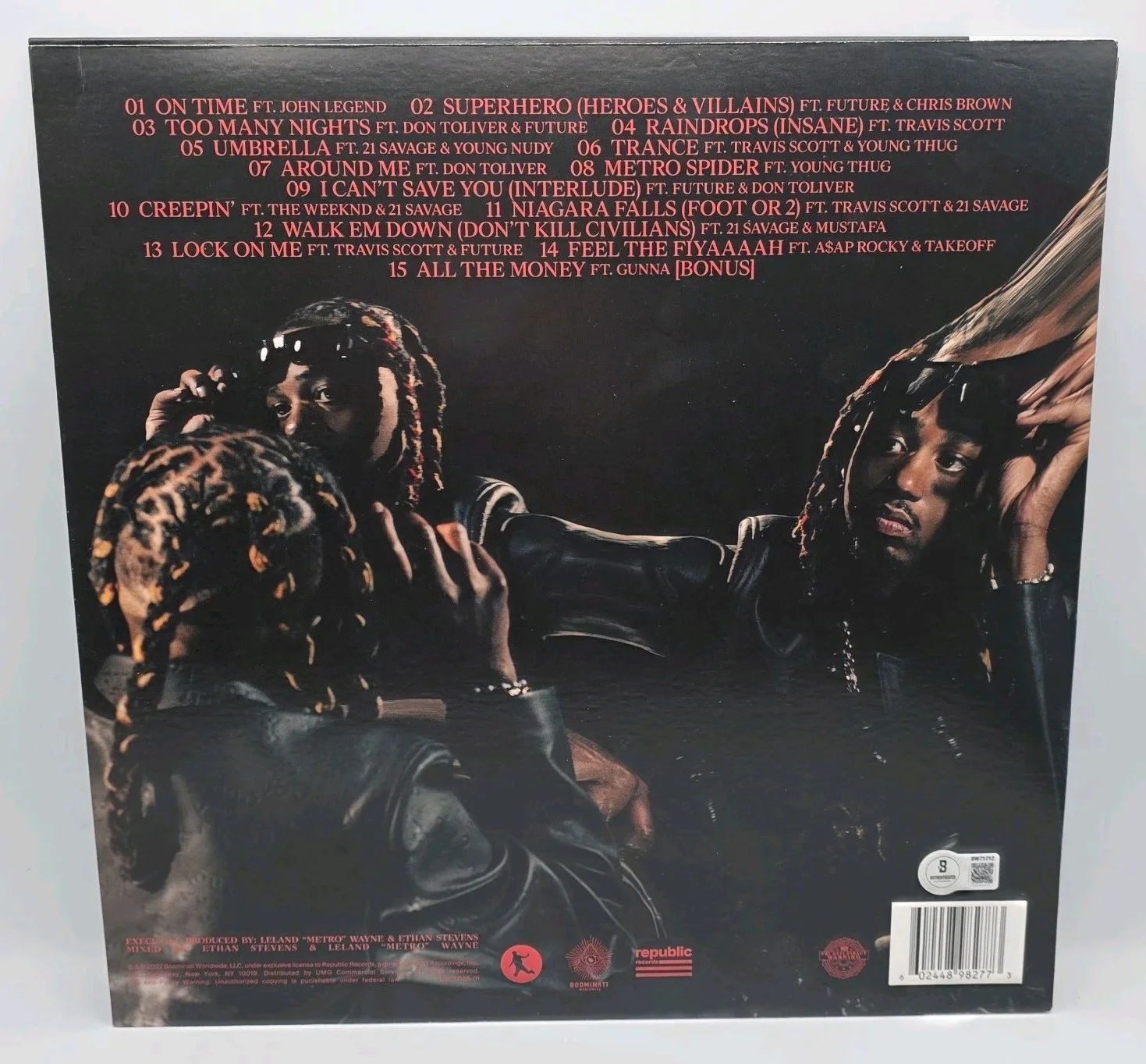 Metro Boomin Signed Hero's & Villains Vinyl Beckett Superhero Creepin, изображение 2