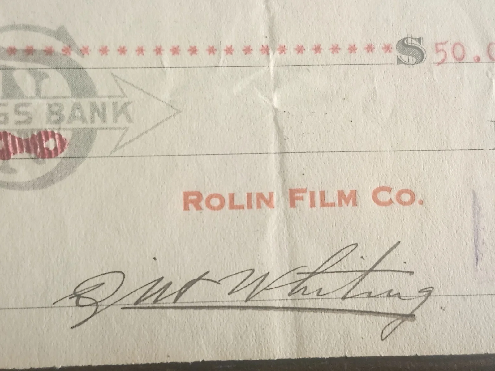 Rare 1915 Hollywood Actor Harold Lloyd Signed Film Company Check, image 5