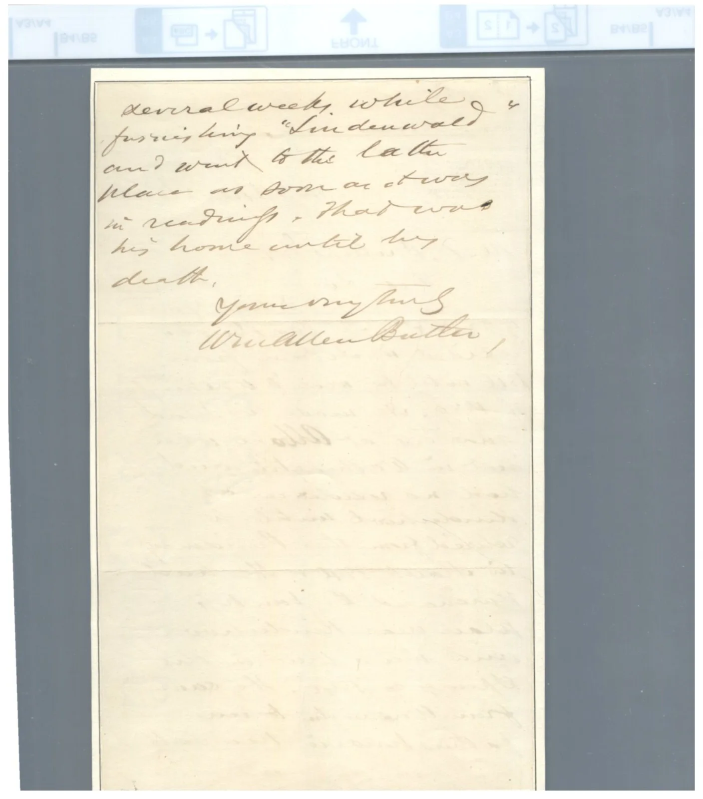 William Allen Butler — 1887 Handwritten Letter William Allen Butler Addresses Martin Van Buren Historic, изображение 2
