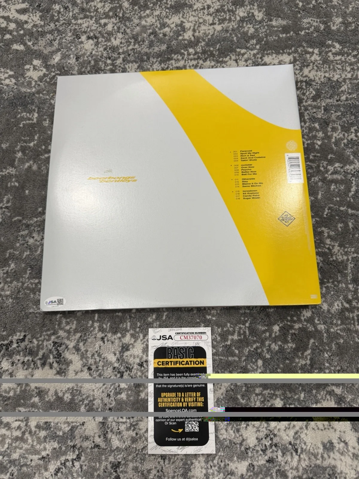 Post Malone Signed Autographed Beerbongs & Bentleys Double LP Vinyl JSA Coa, изображение 2