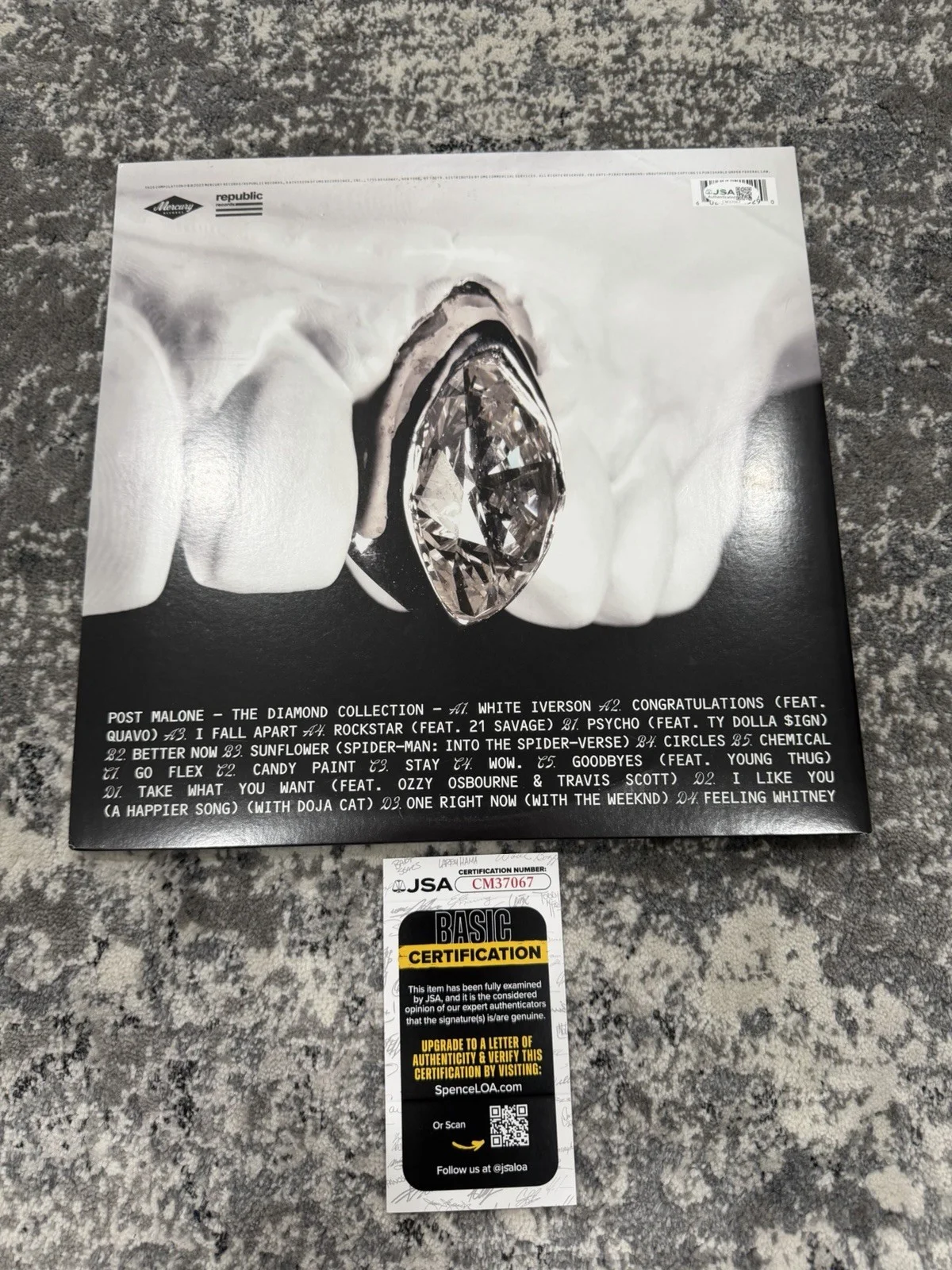 Post Malone Signed Autographed The Diamond Collection Double LP Vinyl JSA Coa, image 2