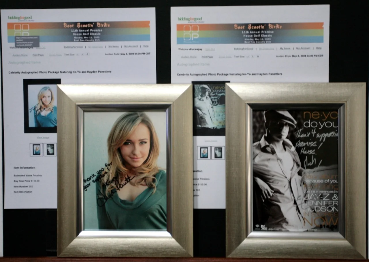 Hayden Panettiere, Ne-Yo — Hayden Panettiere and Ne-Yo Signed and Framed 5” x 7” Celebrity Photos
