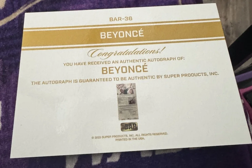 Beyonce Knowles Auto Sketch The Bar With 14k Gold Bar Beckett Certified 1 Of 1, изображение 5