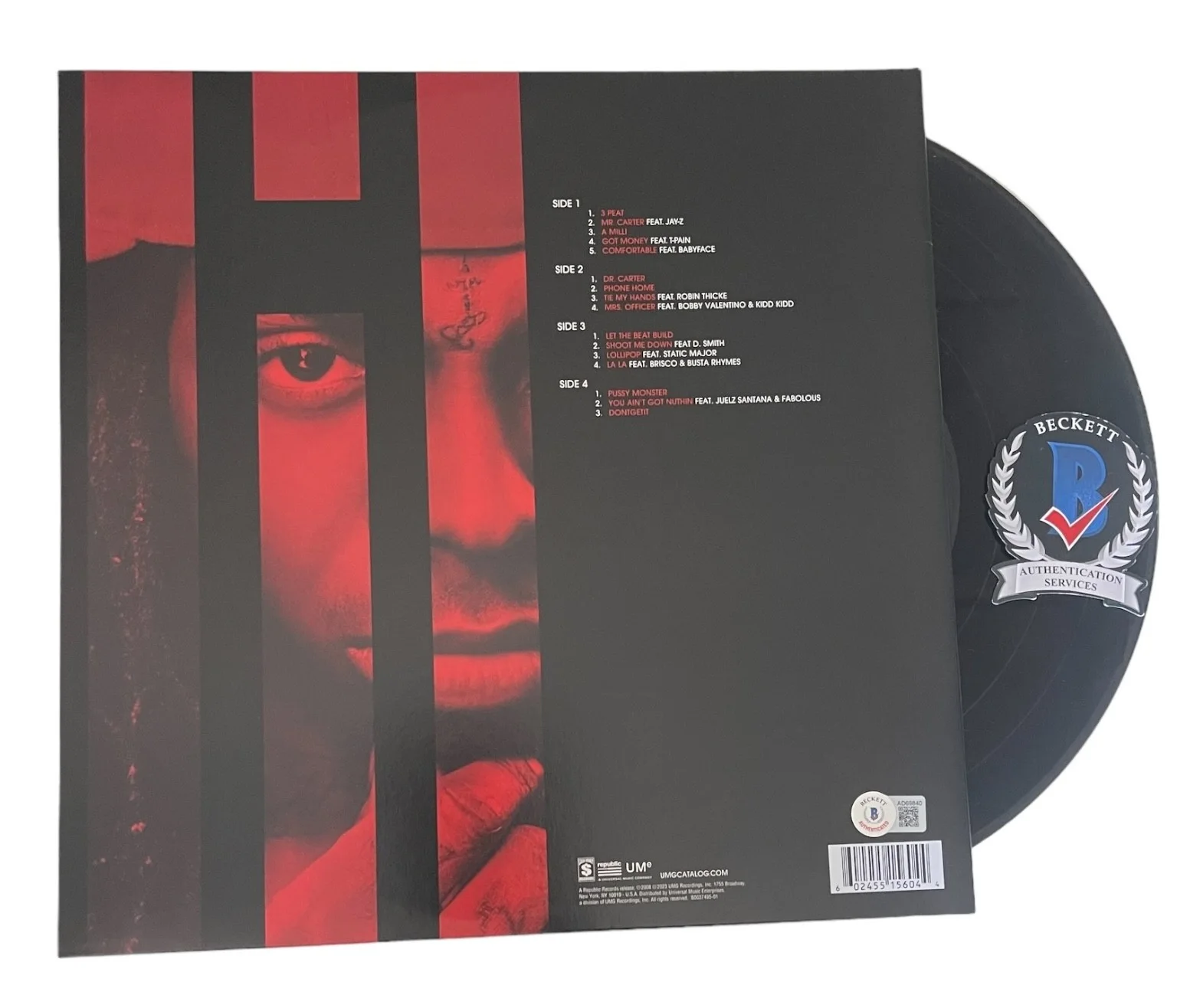 LIL WAYNE SIGNED AUTOGRAPH THE CARTER III LP VINYL BAS BECKETT BAS, image 2