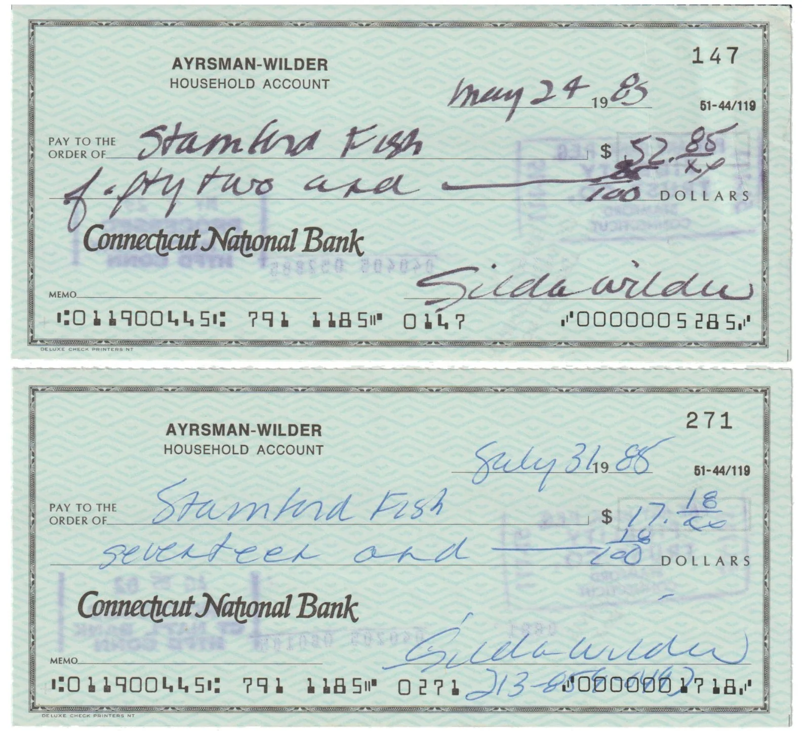 Gilda Radner — Gilda Radner COMEDY LEGEND Signed Checks COA Saturday Night Live Mrs.Gene Wilder