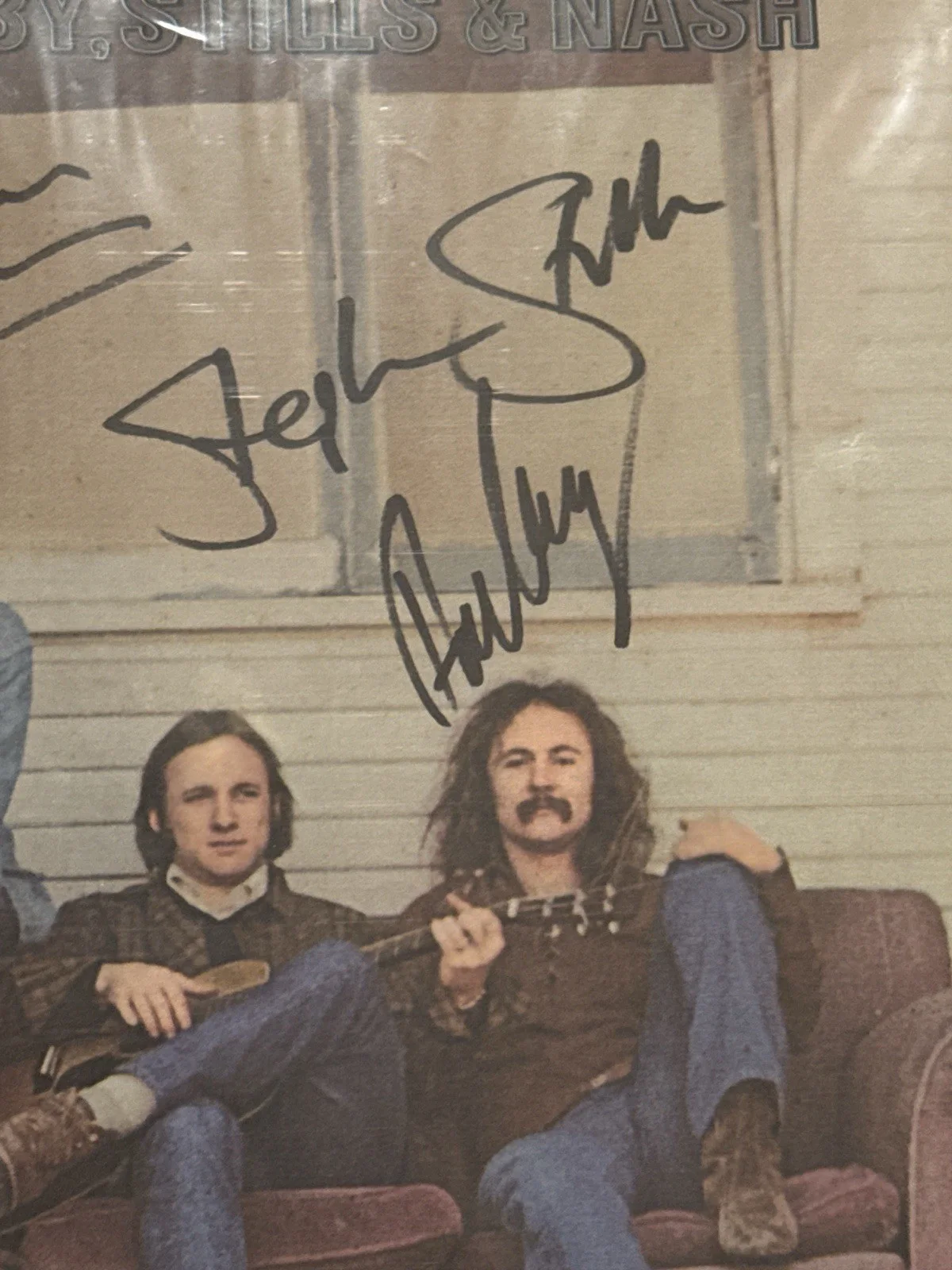 Crosby Stills & Nash Signed LP Album Cover JSA LOA Rare Autograph 3 Signatures, изображение 3