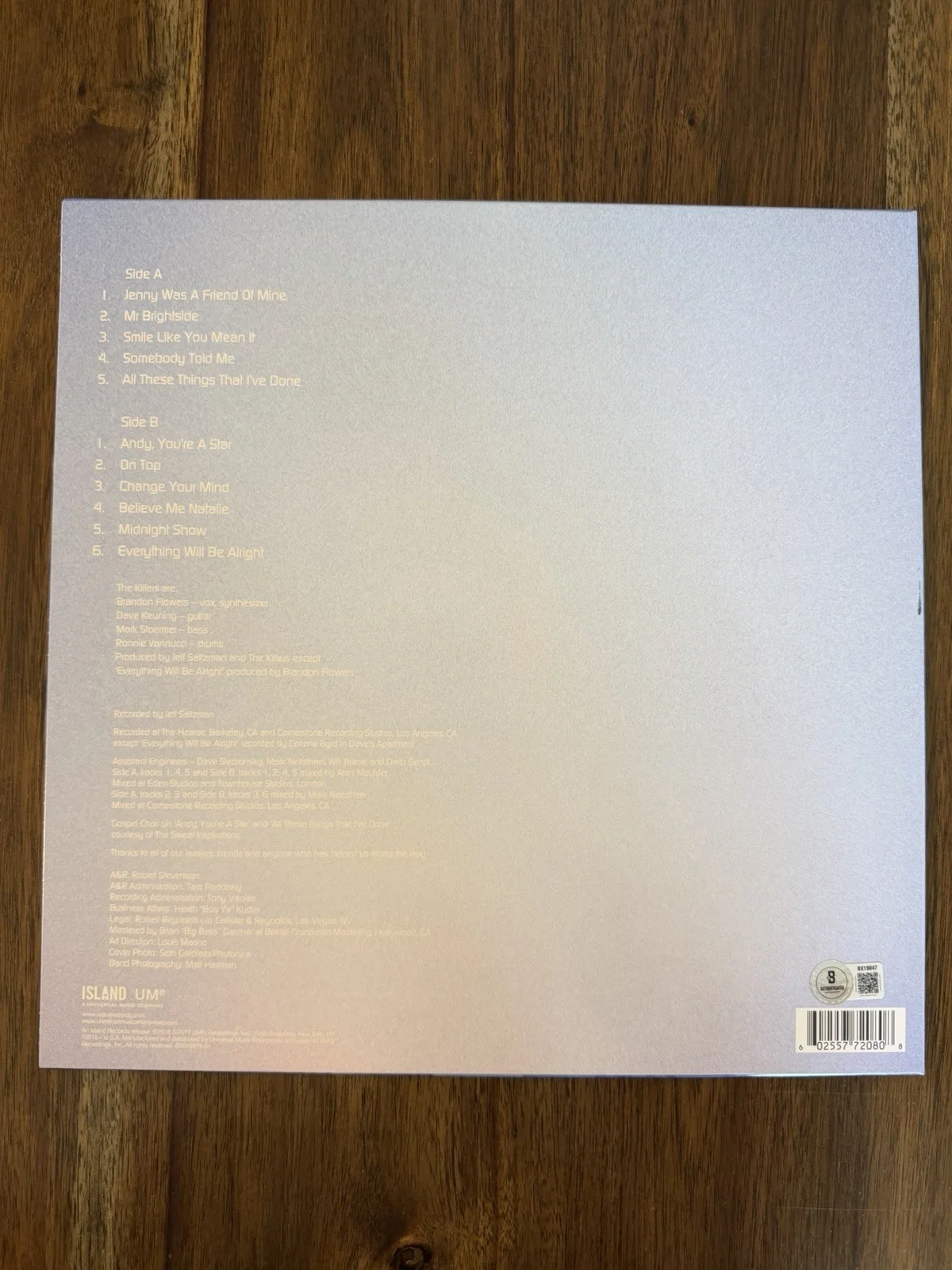 Brandon Flowers ‘The Killers’ Band Signed Vinyl Album ‘Hot Fuss’ Beckett, изображение 2