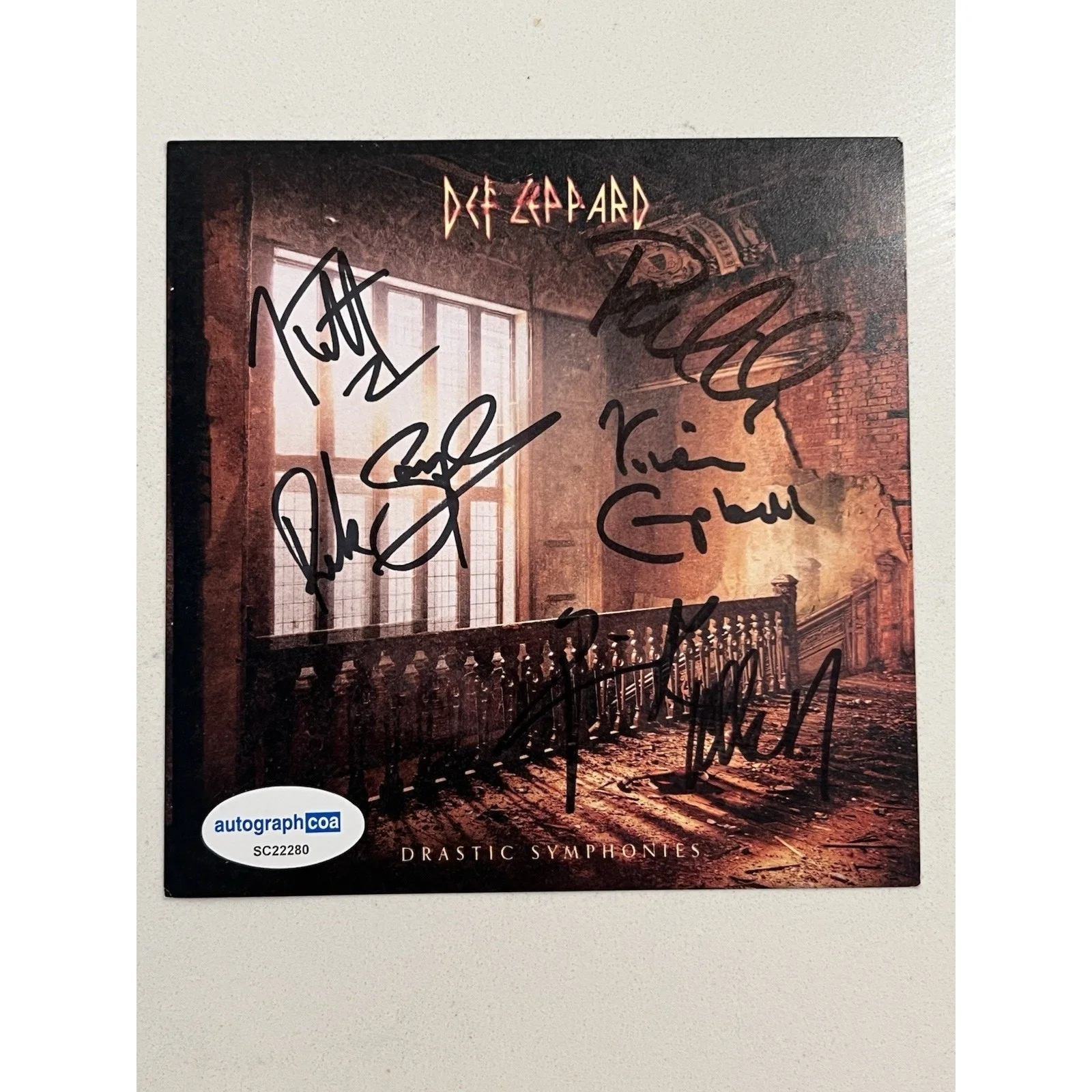 Def Leppard SIGNED Drastic Symphonies CD Autographed ACOA Authenticated #3, image 5