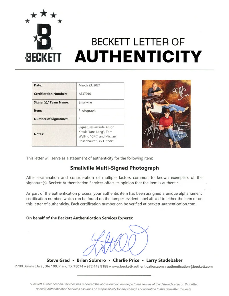 KRISTIN KREUK ROSENBAUM TOM WELLING SIGNED 11x14 PHOTO SMALLVILLE BECKETT BAS, изображение 5
