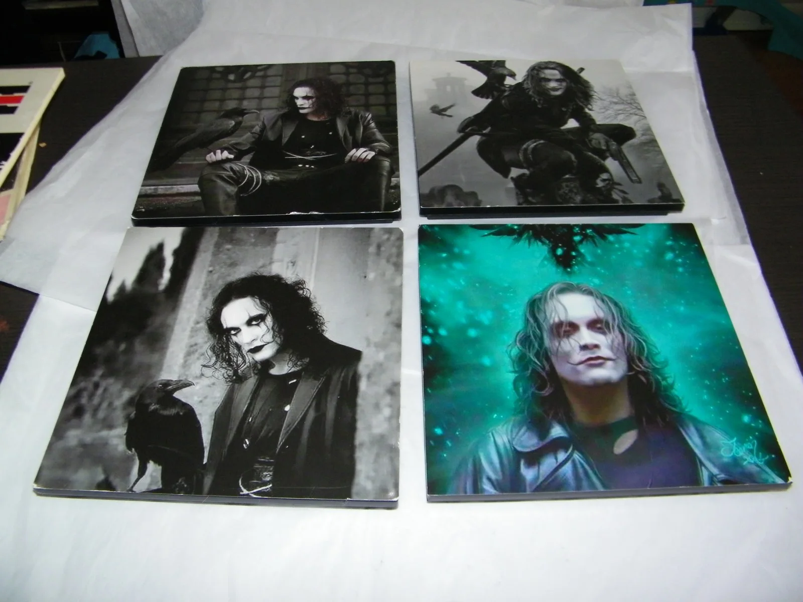 Set of 4 The Crow Movie Photos Pictures Tile Style Borderless mounted Frame 8 x8, изображение 2
