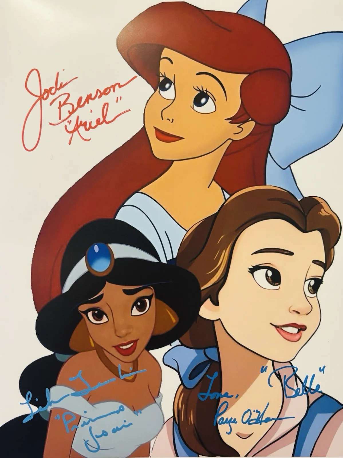 Jodi Benson — Disney Princesses Jodi Benson Paige O'Hara Linda Larkin Signed Autograph 11x14