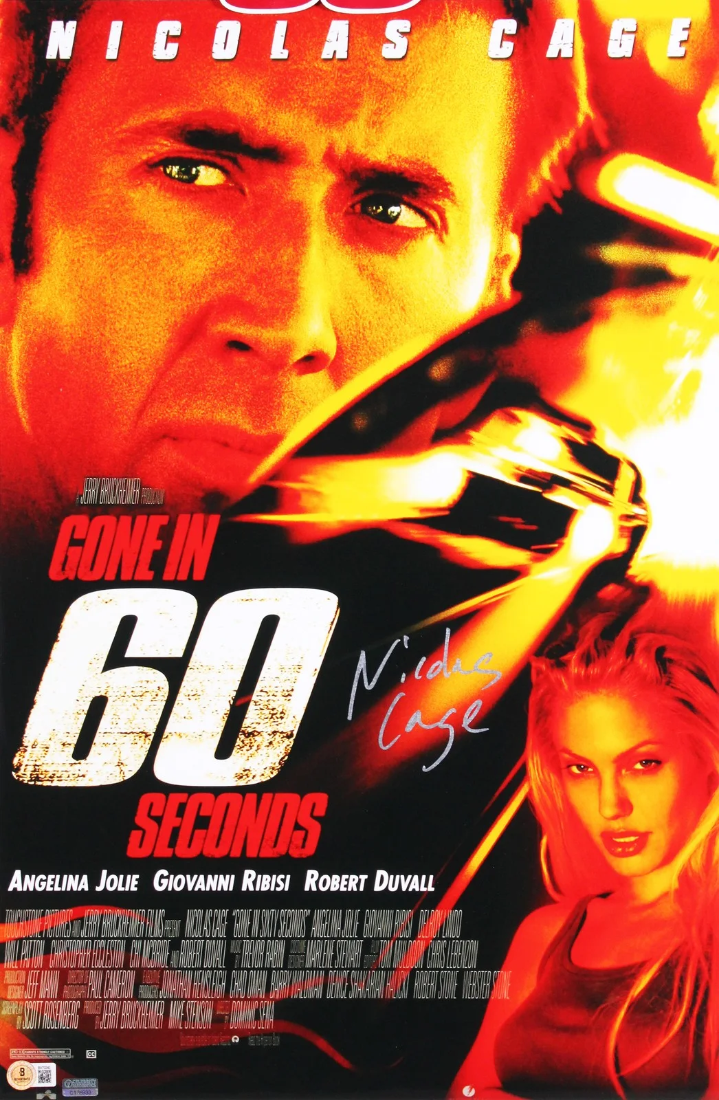 Nicolas Cage — Nicolas Cage Gone in 60 Seconds Authentic Signed Framed 16x24 Photo BAS, image 2