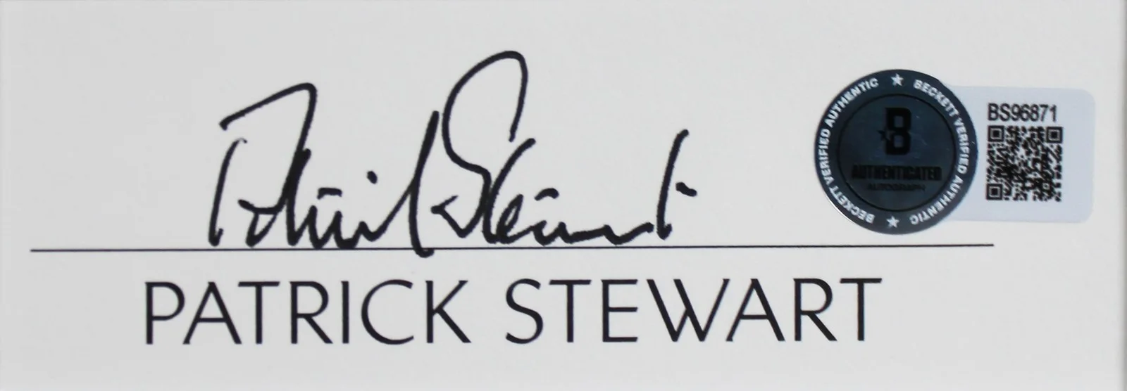 Patrick Stewart — Patrick Stewart Star Trek: The Next Generation Signed & Framed Cut Signature BAS, изображение 2