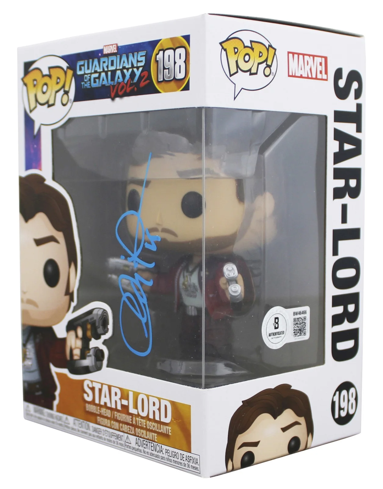 Chris Pratt — Chris Pratt Guardians of the Galaxy Signed #198 Funko Pop Figure BAS #BW46466, изображение 2