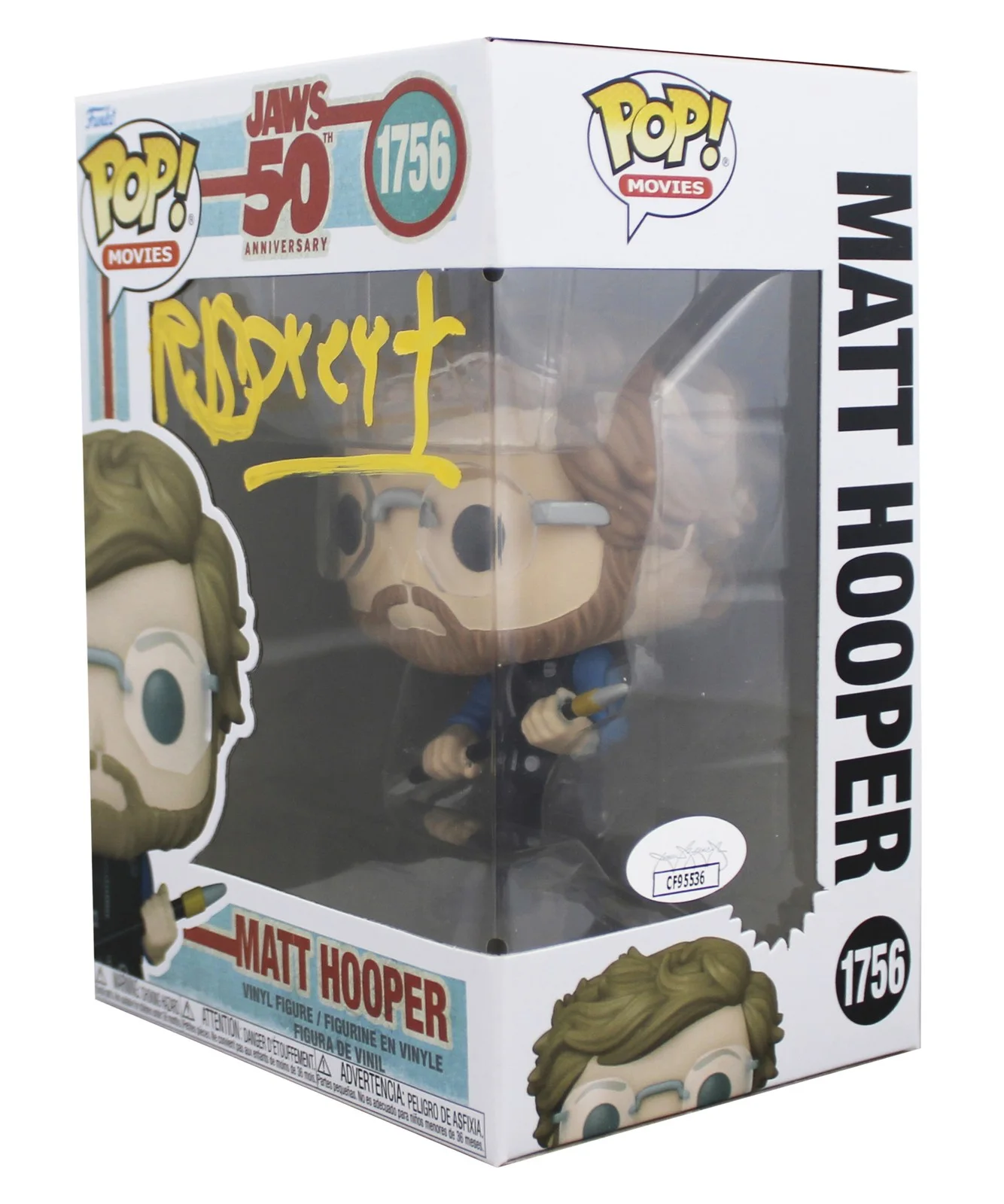 Richard Dreyfuss — Richard Dreyfuss Jaws Signed Matt Hooper #1756 Funko Pop Figure JSA #CF95536, изображение 2