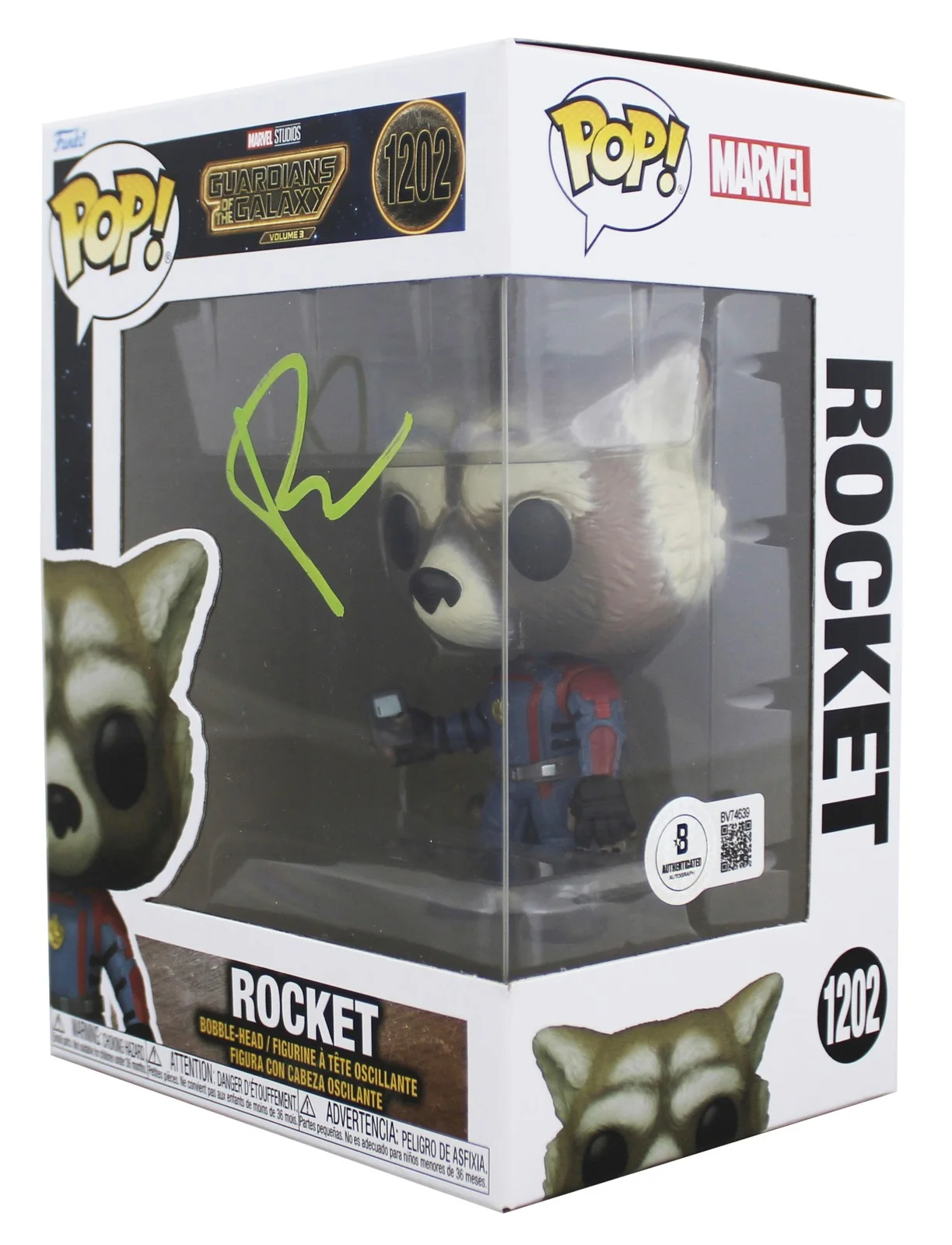 Bradley Cooper — Bradley Cooper Guardians of the Galaxy Signed #1202 Funko Pop Vinyl Figure BAS 1, изображение 2