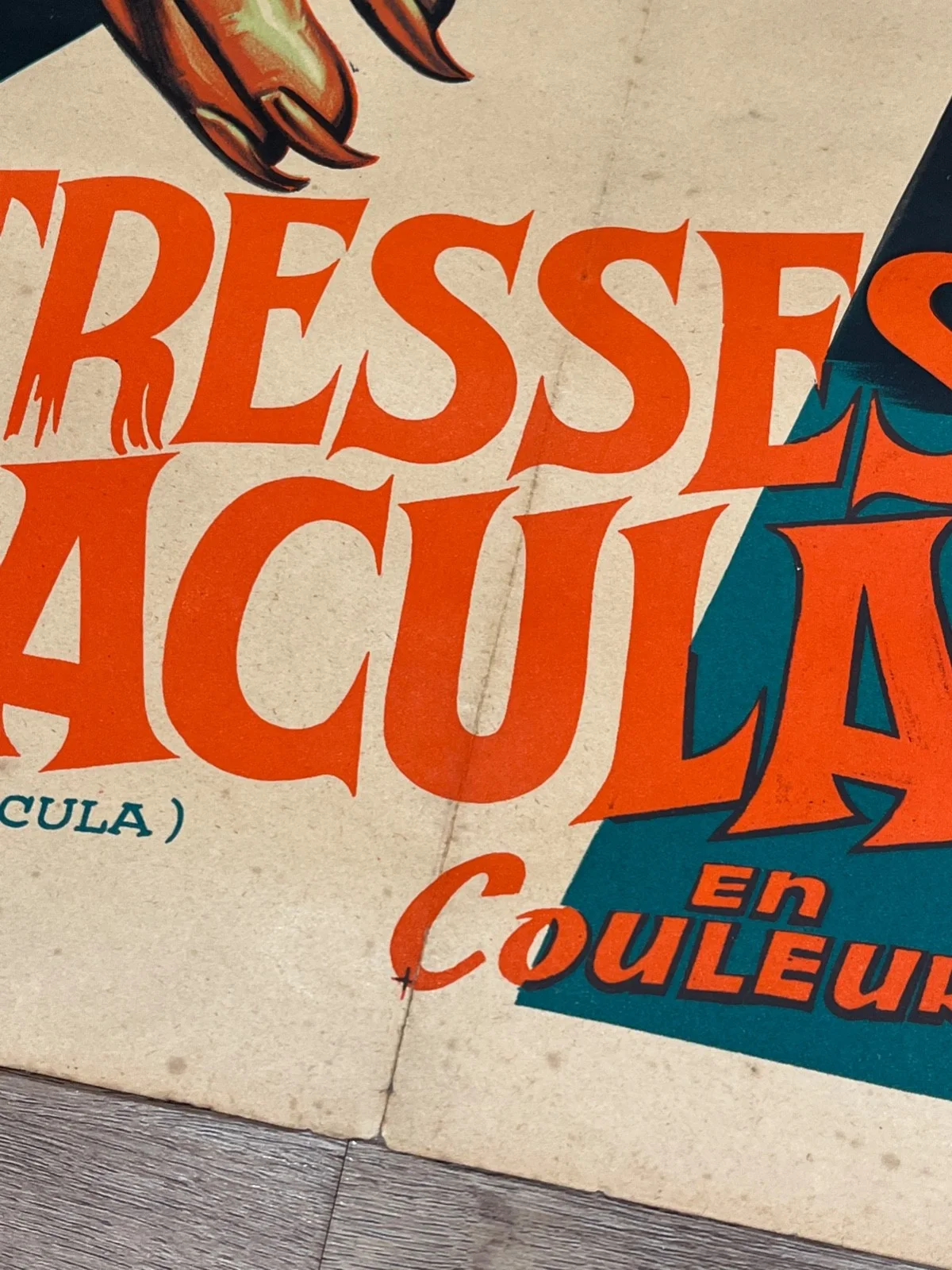 Original 1960 Brides of Dracula Hammer Horror French Movie Poster Peter Cushing, изображение 5