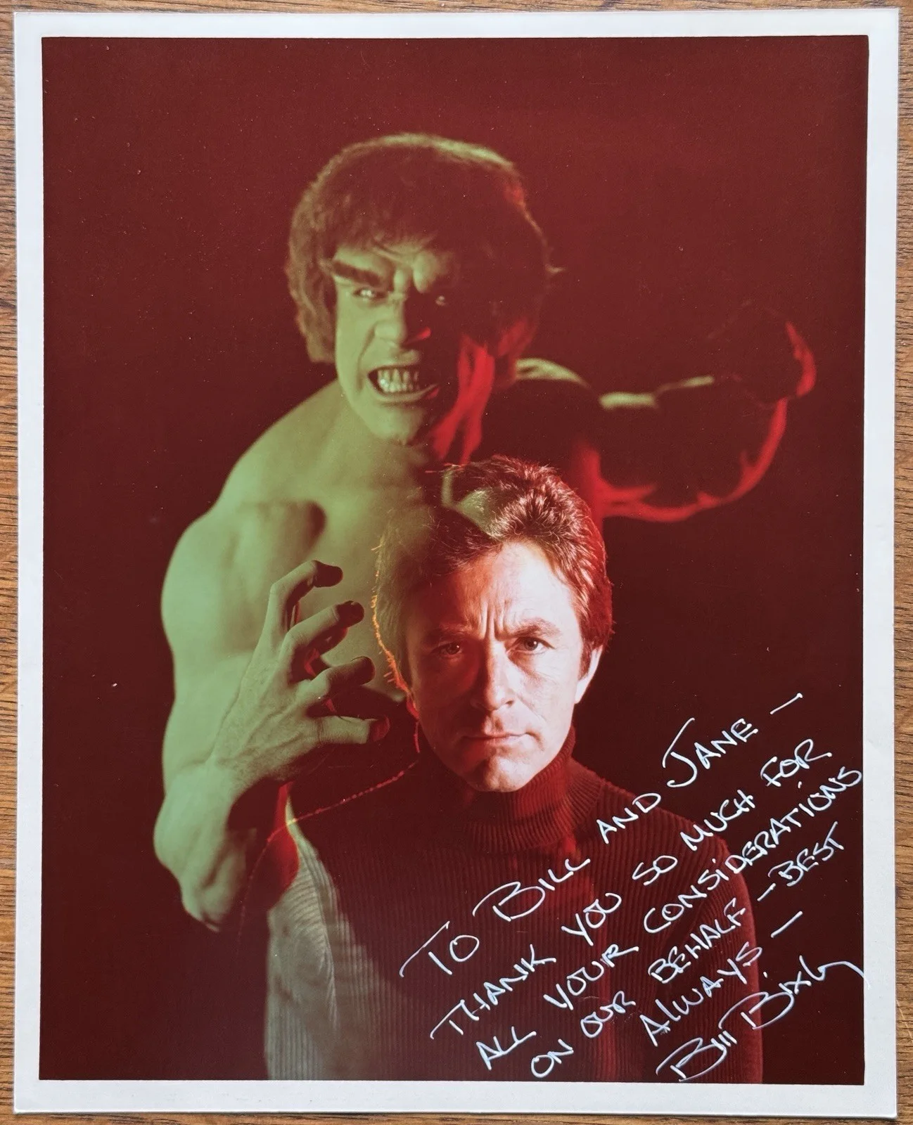 Bill Bixby — Bill Bixby Signed Autograph 8x10 Incredible Hulk Photo David Banner Lou Ferrigno, изображение 2