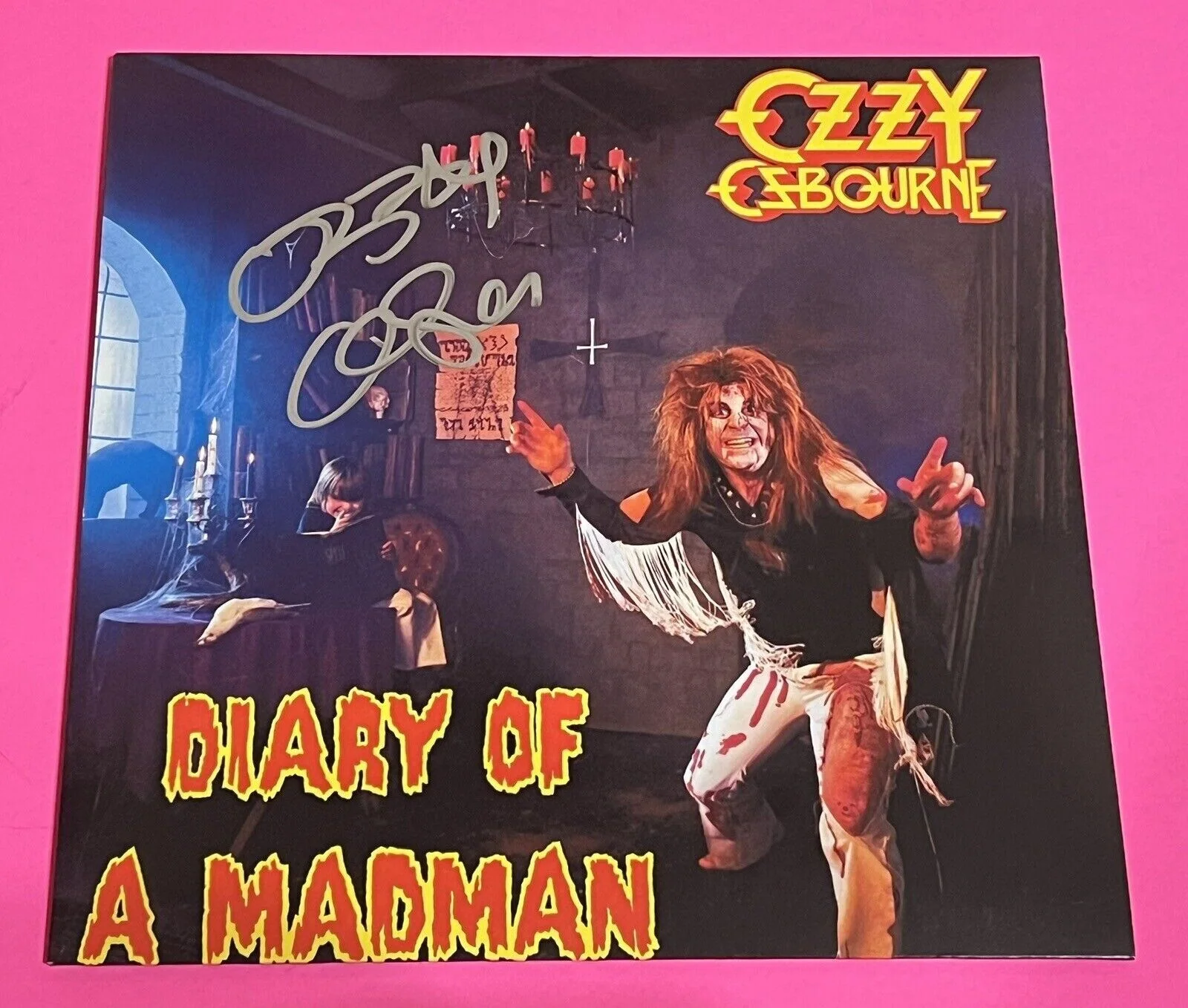 OZZY OSBOURNE SIGNED AUTOGRAPHED DIARY OF A MADMAN VINYL LP ALBUM *EXACT PROOF*, image 2